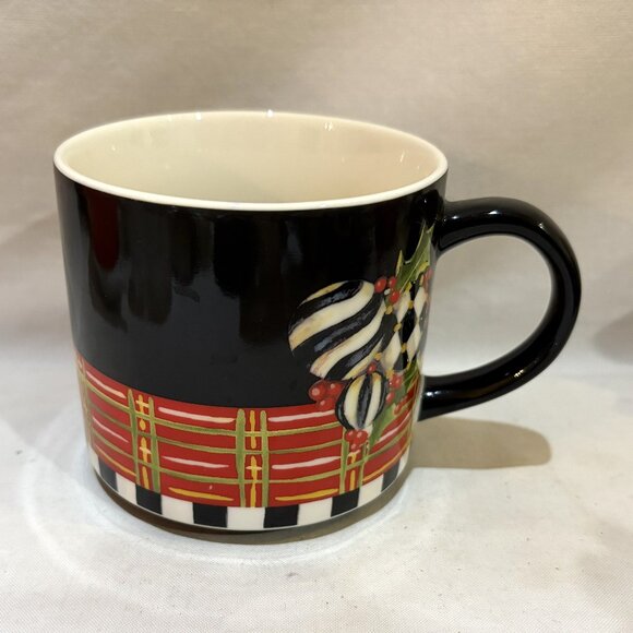 Mackenzie-Childs Top Hat Ceramic Coffee Mug Hand Painted Singel Mug - Picture 1 of 8
